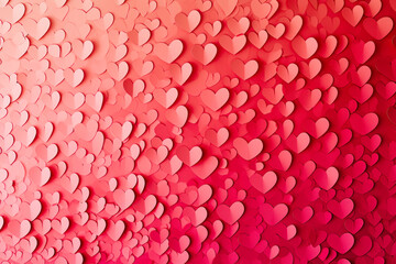 Obraz premium Create a pattern of hearts with a gradient of red and pink colors.