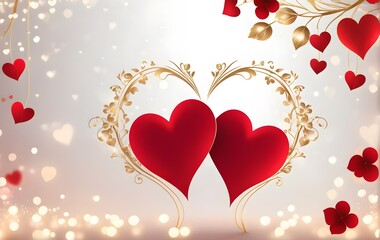 Valentine's Day greeting card with hearts. Love and relationship concept	