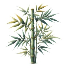 Fototapeta na wymiar Watercolor paint bamboo plant for card decor