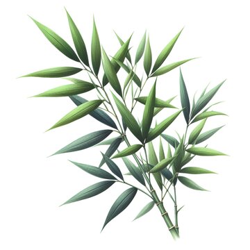 Watercolor paint bamboo plant for card decor