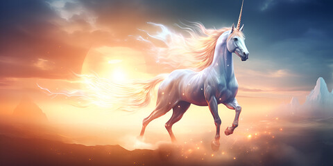 the Enchanting Journey of a Majestic Unicorn Soaring Through the Ethereal Skies of Fantasy