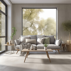 Minimalist luxury home interior design for modern living room. Scandinavian interior design for a modern living room.