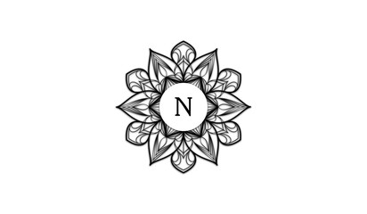 Luxury Retro Flower Alphabetical Logo