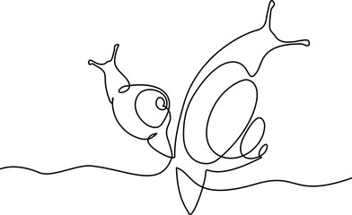 Snail mother with baby. Family love. Mothers day concept