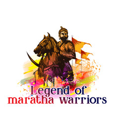 Chhatrapati Shivaji jayanti poster design. Portrait and background of the great maratha warrior chhatrapati Shivaji Maharaj.