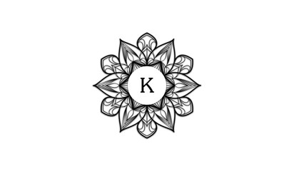 Luxury Retro Flower Alphabetical Logo