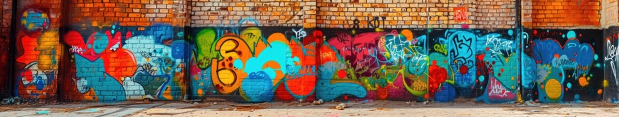 Vibrant Graffiti Adorns Colorful Wall