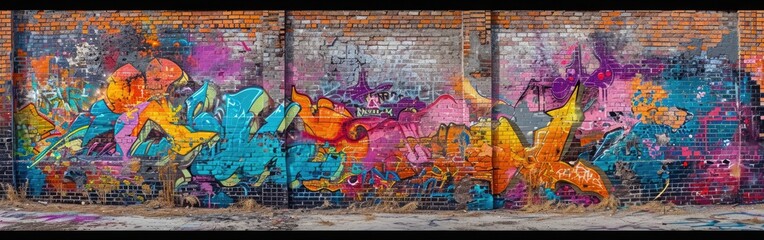 Graffiti Adorns a Wall in Vibrant Display.