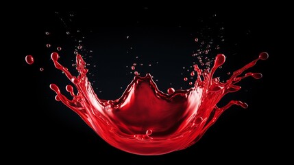 A liquid splash from a drop can be seen from the front.