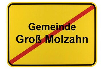 Illustration eines Ortsschildes der Gemeinde Groß Molzahn in Mecklenburg-Vorpommern