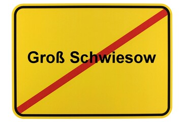 Illustration eines Ortsschildes der Gemeinde Groß Schwiesow in Mecklenburg-Vorpommern