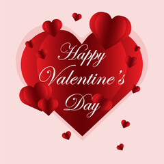 Valentines day background card with hearts and text inside Be My Valentine . Holiday brochure. Valentine flyer template. Stock vector illustration