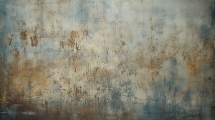 A wall that has texture and a grungy painting on it