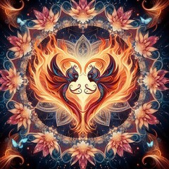 Twin flame couple. Soulmates. The concept of magical, esoteric, tantric, spiritual love. Connection between souls. Illustration for websites and much more. Created using generative ai tools.