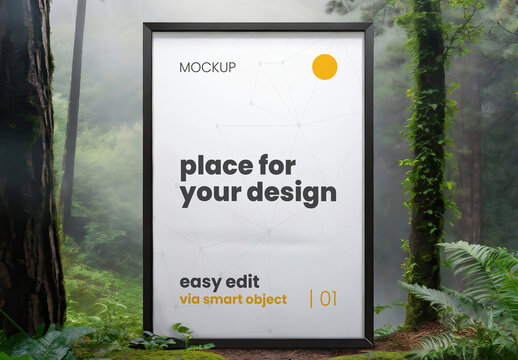 Frame Poster Mockup in the Forest 10