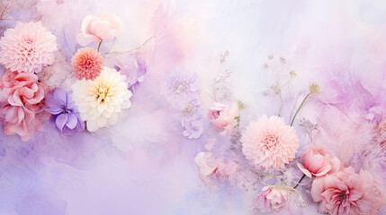 beautiful spring flowers on paper background