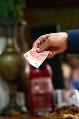 Paying in cash.