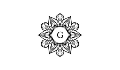 Luxury Retro Flower Alphabetical Logo