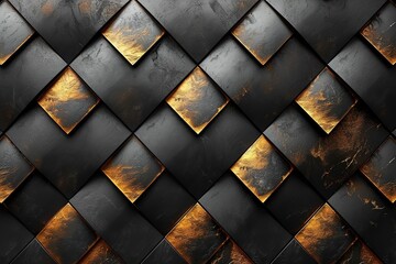 3D abstract wallpaper. Three-dimensional dark golden and black background. golden wallpaper. Black and gold background
