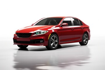 New car, sedan type in modern style. Copy-space, banner composition. 3D illustration
