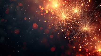 Fireworks. Colorful celebration fireworks isolated on a black sky background. From below, shot of wonderful and vivid fireworks exploding. Burst. Firework. Overlay. 
