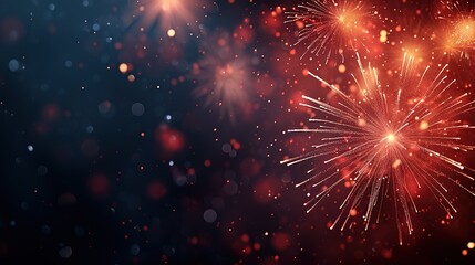Fireworks. Colorful celebration fireworks isolated on a black sky background. From below, shot of wonderful and vivid fireworks exploding. Burst. Firework. Overlay. 
