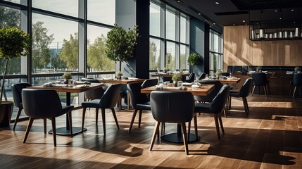 Fototapeta premium decor room restaurant background illustration lighting furniture, menu dining, hospitality service decor room restaurant background