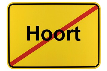 Illustration eines Ortsschildes der Gemeinde Hoort in Mecklenburg-Vorpommern
