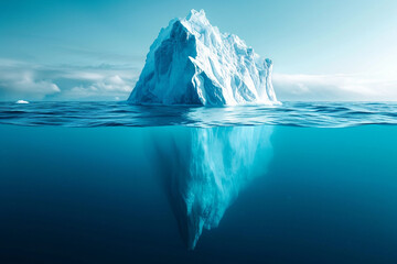 "Iceberg Meltdown: Unveiling Hidden Danger and Global Warming - A Conceptual Illustration Depicting the Environmental Consequences of Iceberg Melting."