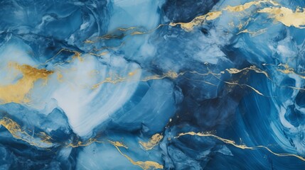 A background that is made up of blue and gold marble textures