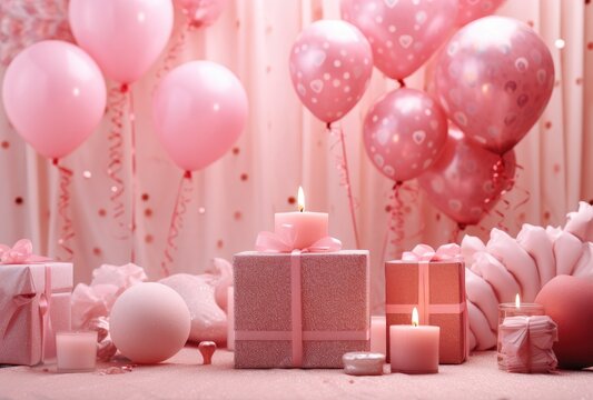 valentine's day themed decorations and confection