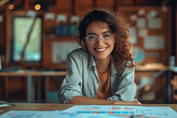 Confident female bookkeeper at work