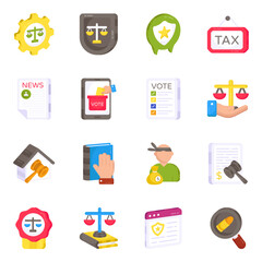 Pack of Equity Flat Icons 

