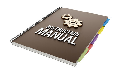 Instruction manual isolated on transparent background. 3D illustration