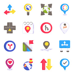 Pack of Gps Flat Icons 

