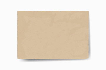 Kraft recycled texture paper background, grunge old parchment banner template. Vector illustration.