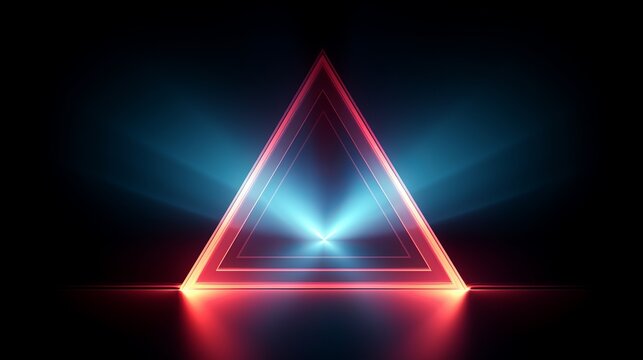 Backgrounds can be great with a cool geometric triangular figure in neon laser light. © Shabnam