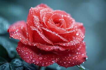 red rose with water drops