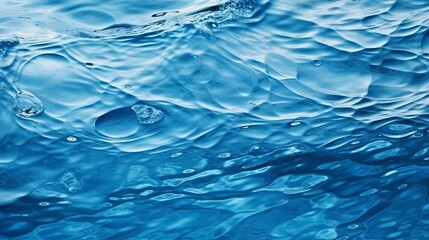 The background is blue and has a texture of water ripples.