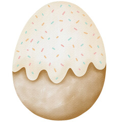 watercolor of Egg sweetcake element for Easter Day 
