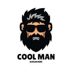 cool man mascot logo simple illustration