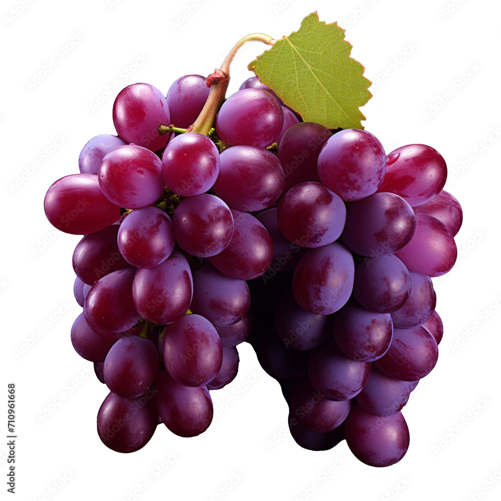 Poster a cluster of grapes. cutout isolated on a transparent background. png - ai generative