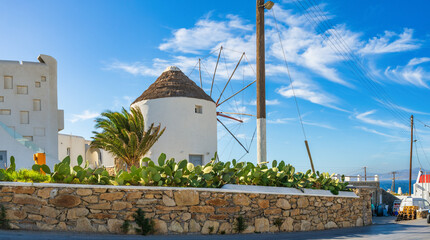 Fototapeta premium Boni's Windmill on Mykonos island, Cyclades, Greece