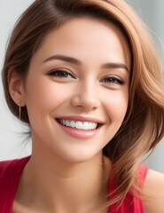 Naklejka premium portrait of a smiling woman