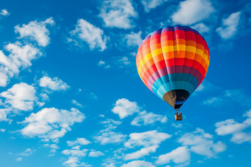 Fototapeta na wymiar colorful hot air balloon floating in the sky