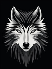 An abstract geometric pattern that forms a wolf's face when viewed from a distance created with Generative Ai