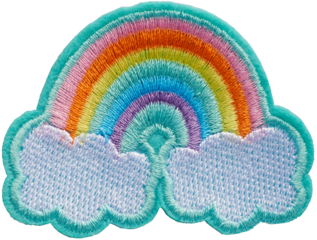 Rainbow Embroidery Patch - Ready to use PNG Cutout Premium Isolated Image