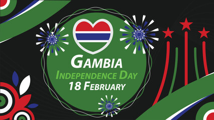 Gambia Independence Day vector banner design. Happy Gambia Independence Day modern minimal graphic poster illustration.