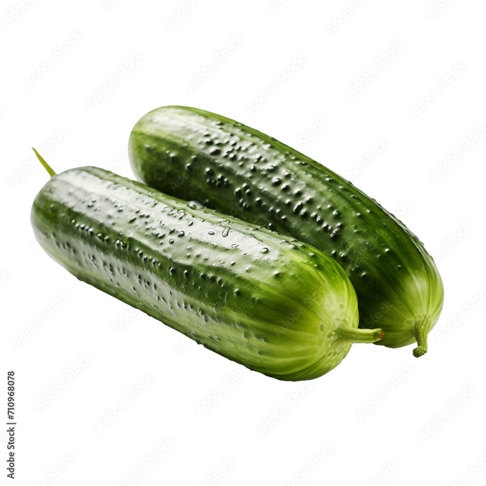 Poster a pair of cucomber. cutout isolated on a transparent background. png - ai generative