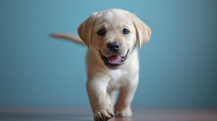 golden retriever puppy, an adorable Labrador Retriever puppy learning new tricks, illustrating its eagerness to please and quick learning abilities